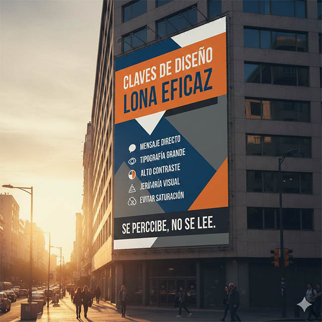 diseño gráfico aplicado a lona publicitaria