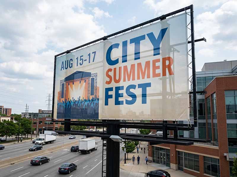 lona microperforada en valla publicitaria