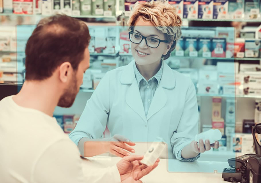 Mamparas de protección para comercios