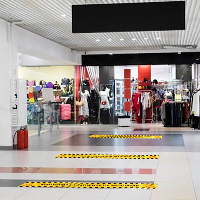 Adhesivos suelo distancia seguridad