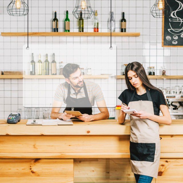 Mampara anticontagio colgante