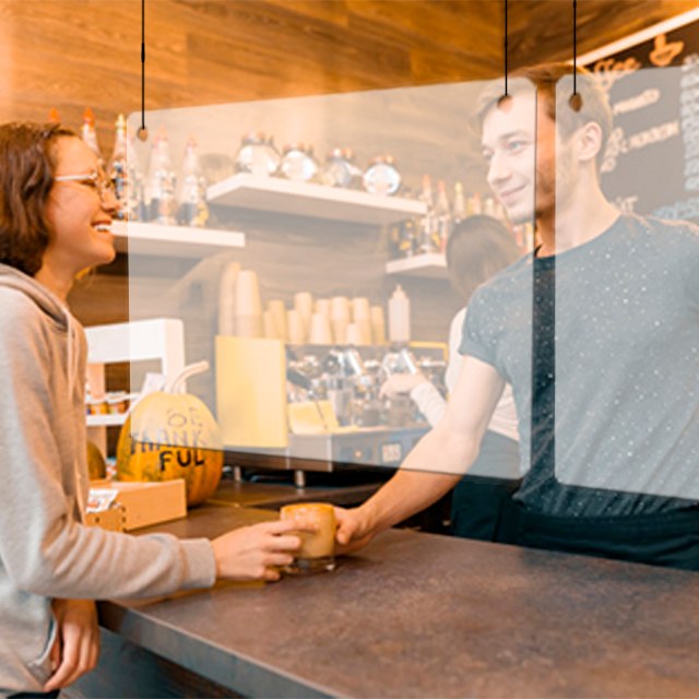 Mampara anticontagio colgante