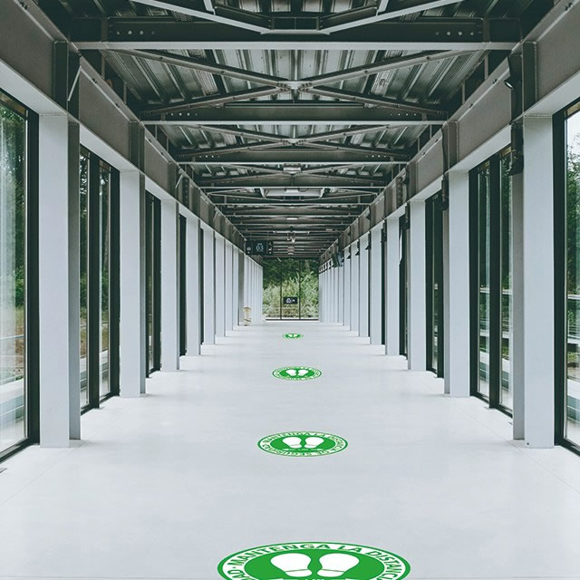 Adhesivos distancia de seguridad circulares