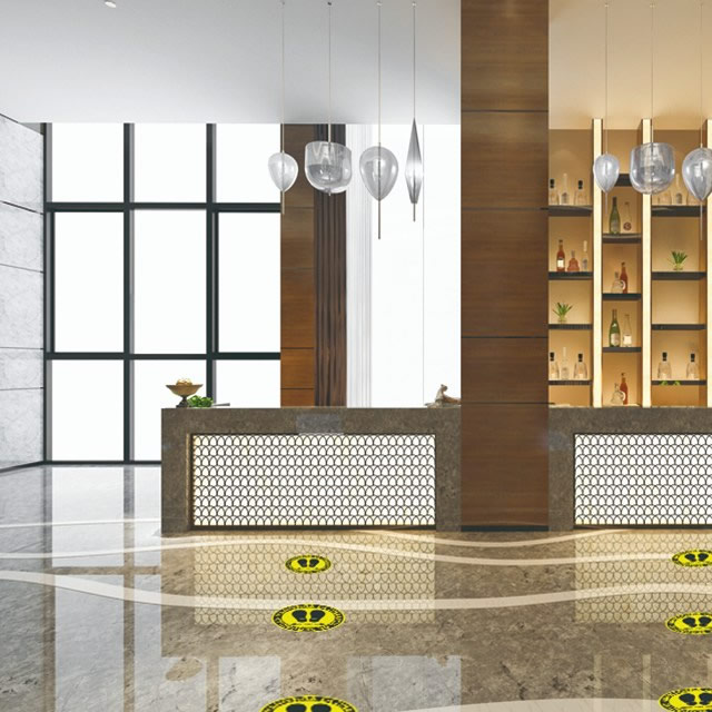 Adhesivos distancia de seguridad circulares