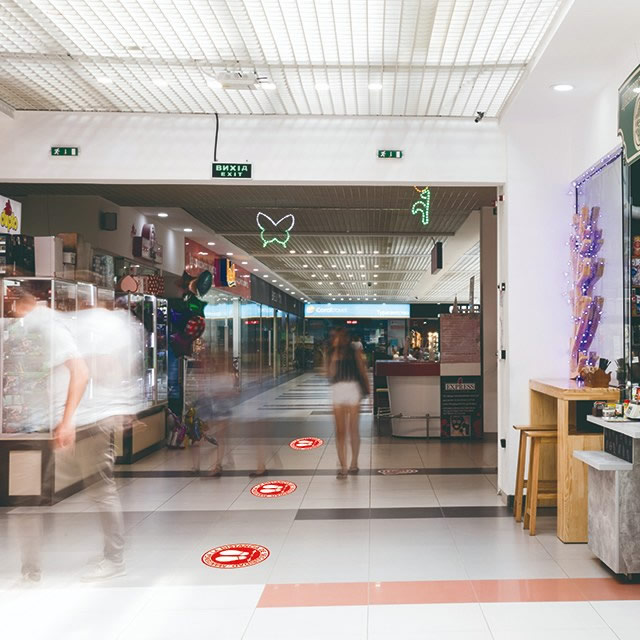 Adhesivos distancia de seguridad circulares