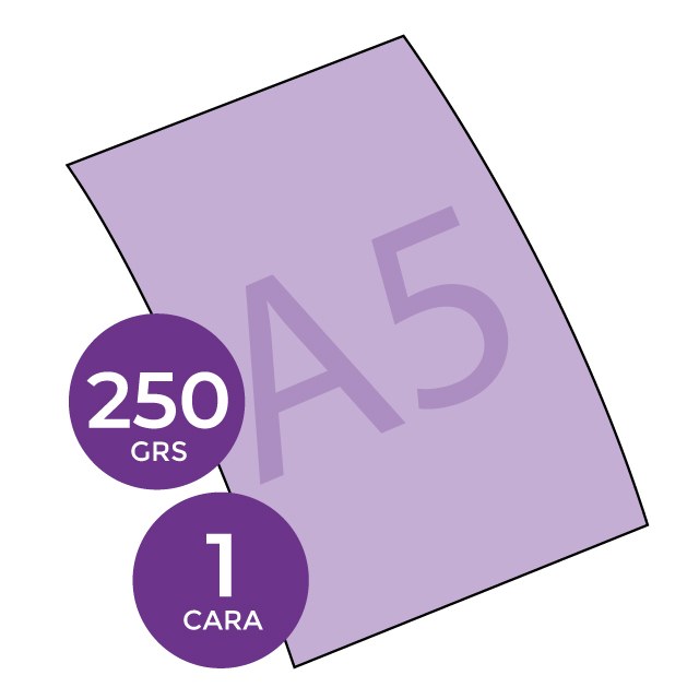 CARACTERISTICAS FOLLETO - Flyer A5 250 grs a UNA cara