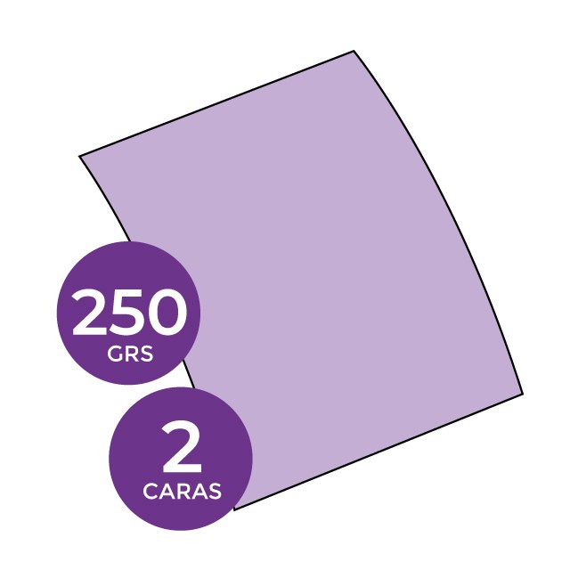 CARACTERISTICAS FOLLETO - Flyer CUAD. 148x148 de 250 grs a DOS caras