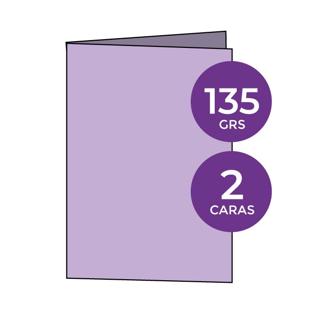 CARACTERISTICAS FOLLETO - Díptico A3 135 grs DOS caras