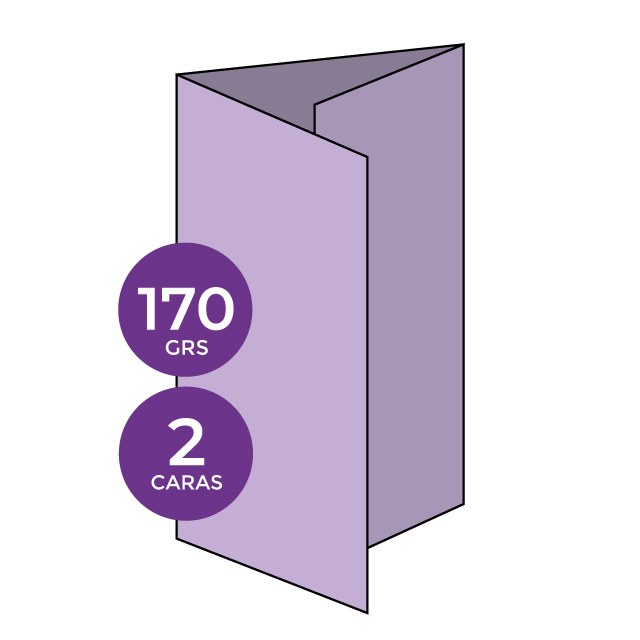 CARACTERISTICAS FOLLETO - Tríptico A3 170 grs DOS caras