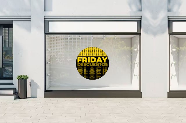 Vinilo Black Friday diseño eco amarillo circular