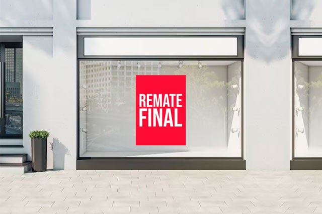 Cartel Remate Final diseño rojo básico vertical