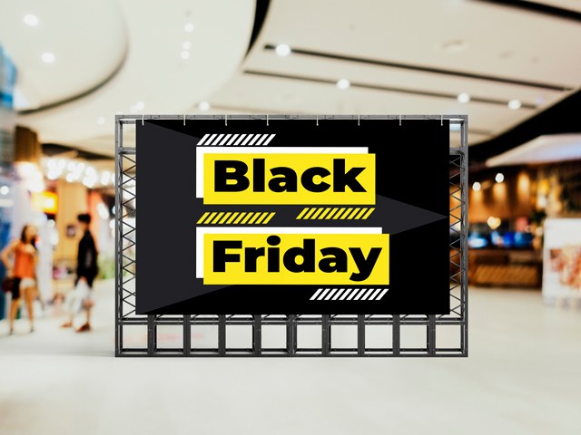Lona Black Friday diseño llamativo amarillo horizontal