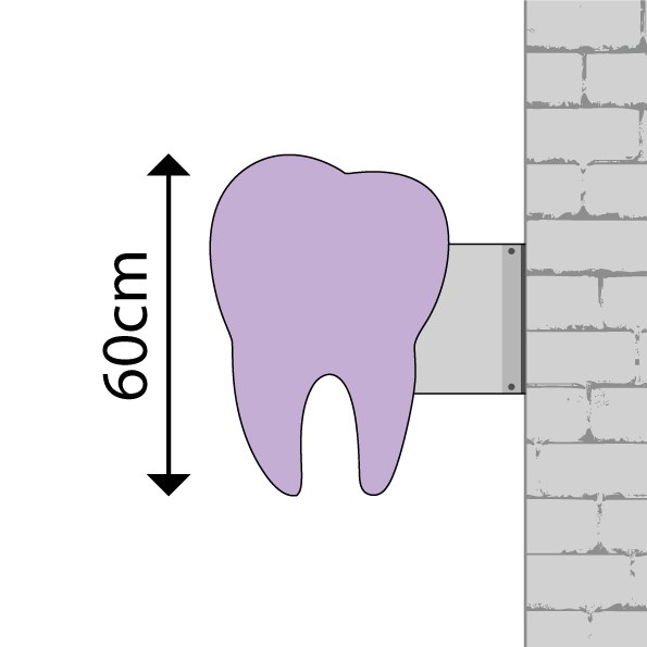 ROTULO - Banderola luminosa muela dentista 42x60cm