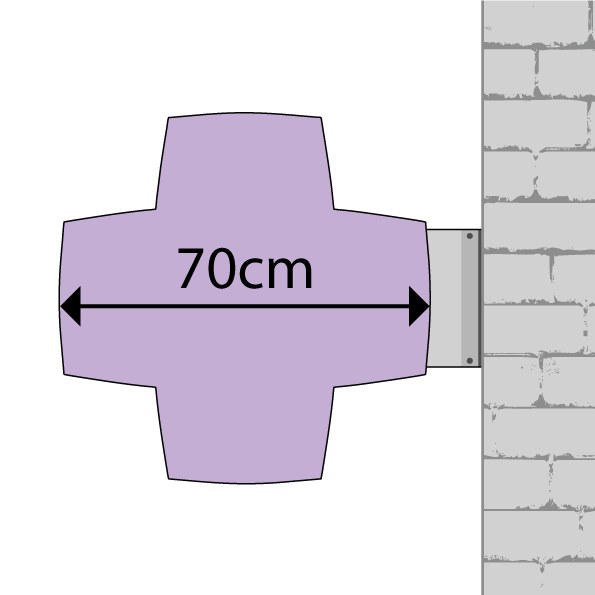 ROTULO - Banderola luminosa cruz veterinaria 70x70cm