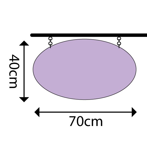 ROTULO - Banderola colgante ovalada