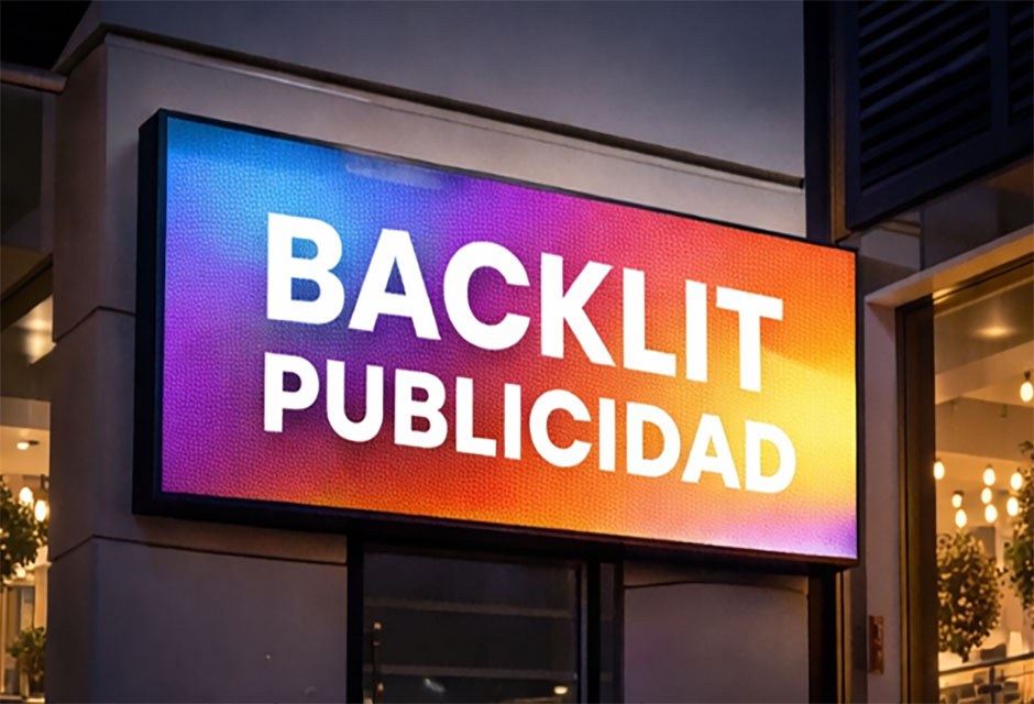 lona retroiluminada instalada en rótulo luminoso