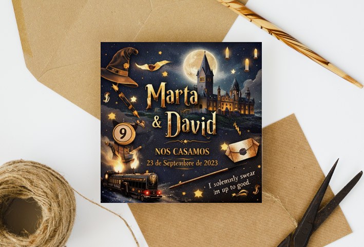imprimir invitacion de boda harry potter