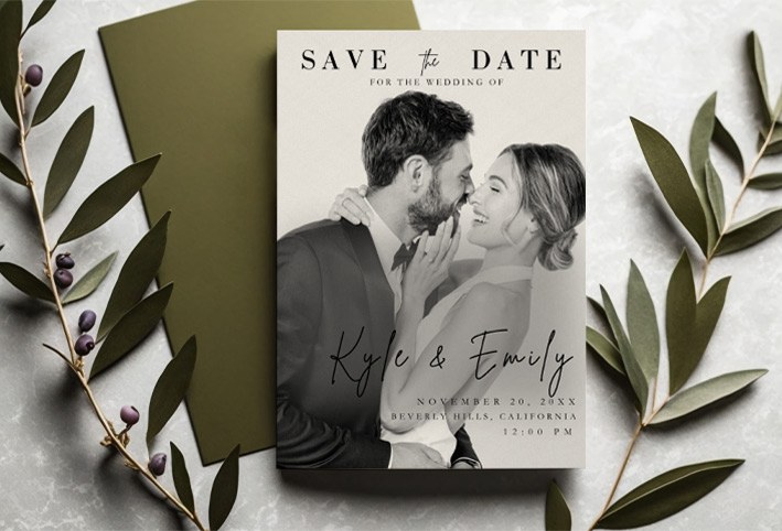 impresion invitacion boda blanco y negro