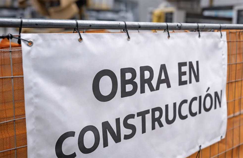 fijación de lona en valla metálica con bridas de plástico