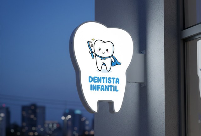 banderola luminosa clínica dental forma muela