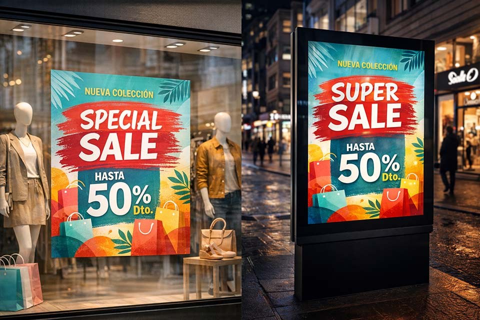 cartelería gran formato profesional en mupis publicitarios