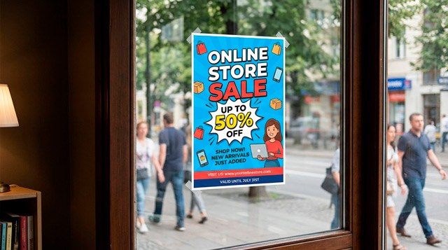 carteles promocionales para escaparates