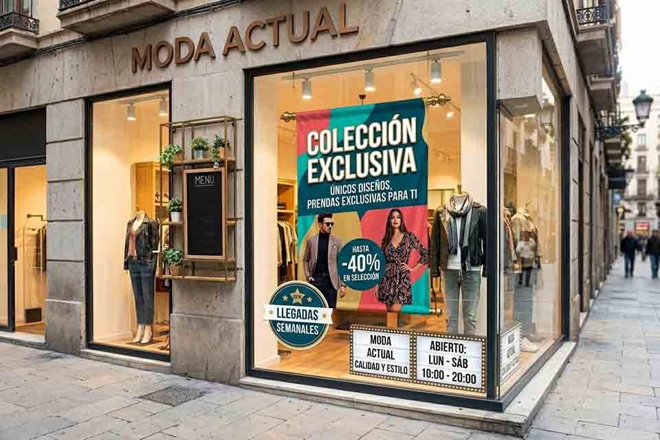 cartel para escaparate de negocio