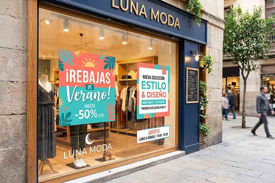 carteles para escaparates personalizados