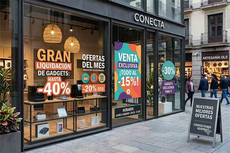 carteles de descuentos para escaparates