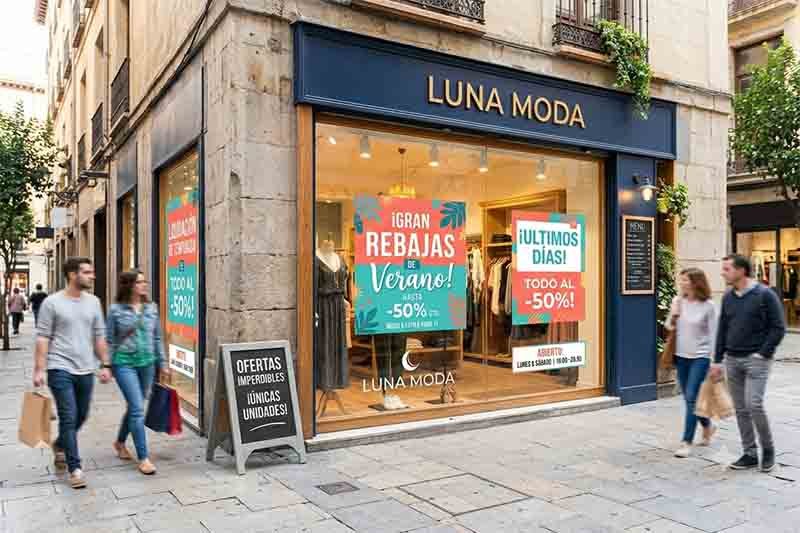 carteles de rebajas para escaparates personalizados