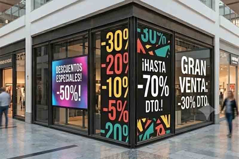 carteles comerciales descuentos