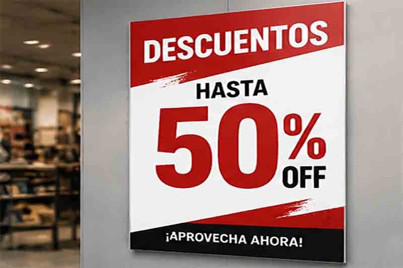 impresión cartel descuento
