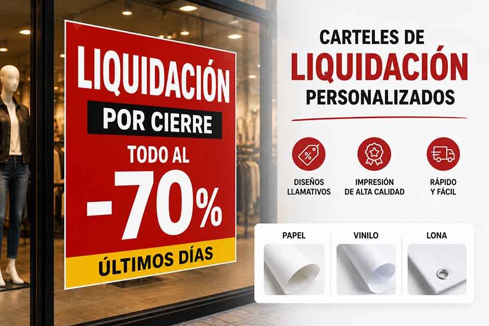 carteles de liquidación para escaparates personalizados