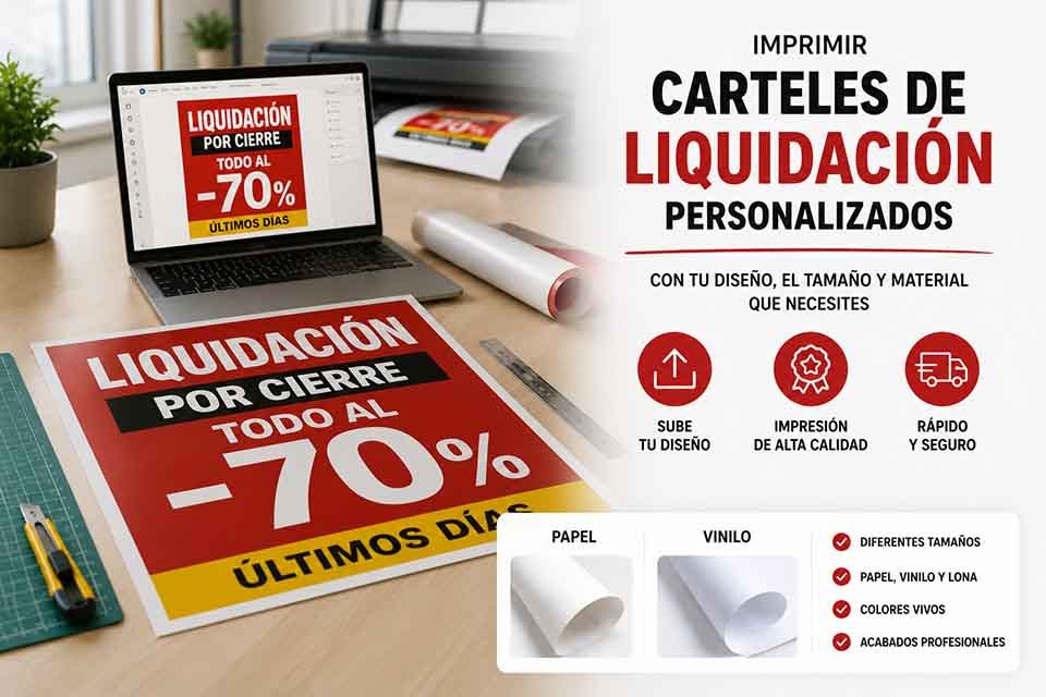 imprimir carteles de liquidación personalizados