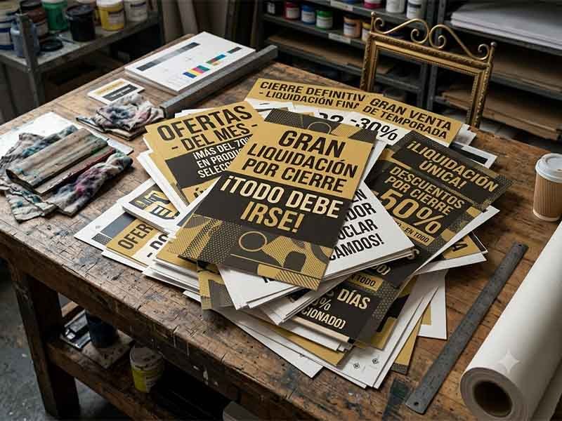 carteles promocionales liquidación