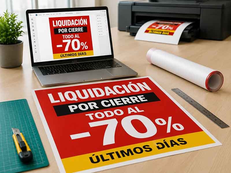 imprimir carteles de liquidación personalizados