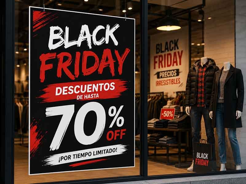 carteles Black Friday para escaparates personalizados