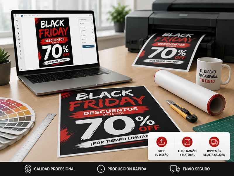 imprimir carteles Black Friday personalizados
