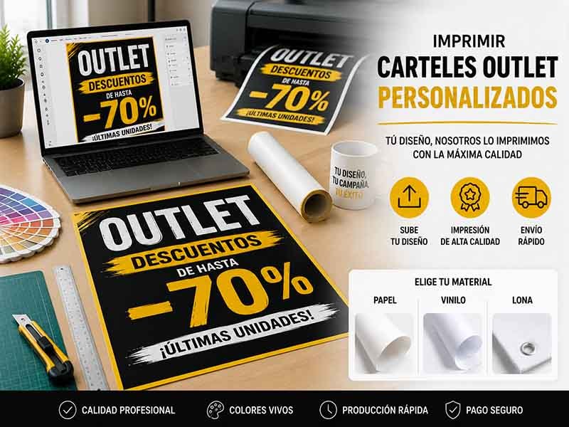 imprimir carteles Outlet personalizados