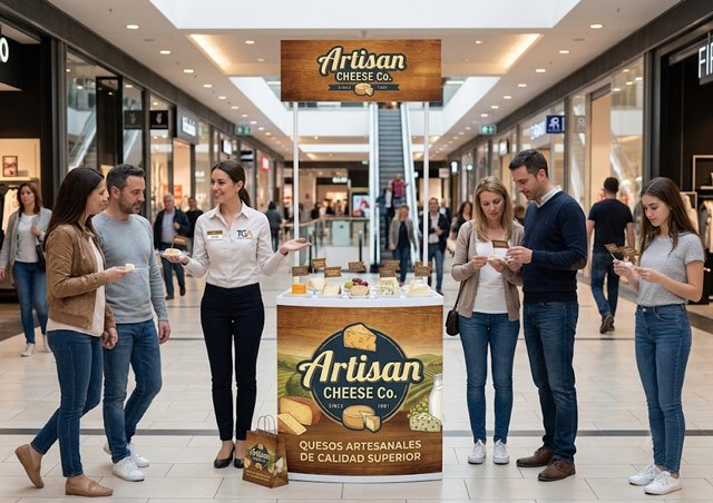 Mostrador promocional para campañas comerciales y degustaciones