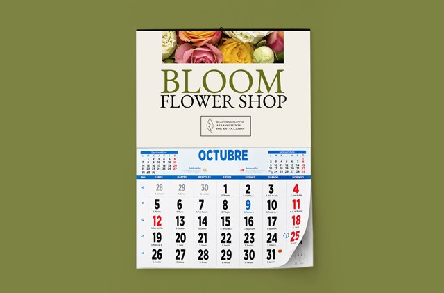 calendario con faldilla